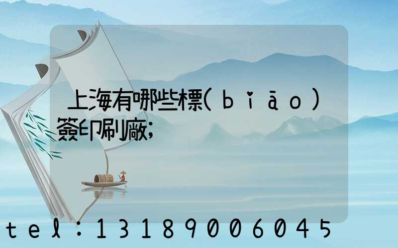 上海有哪些標(biāo)簽印刷廠