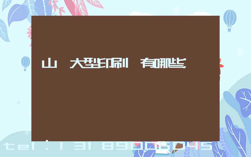 山東大型印刷廠有哪些