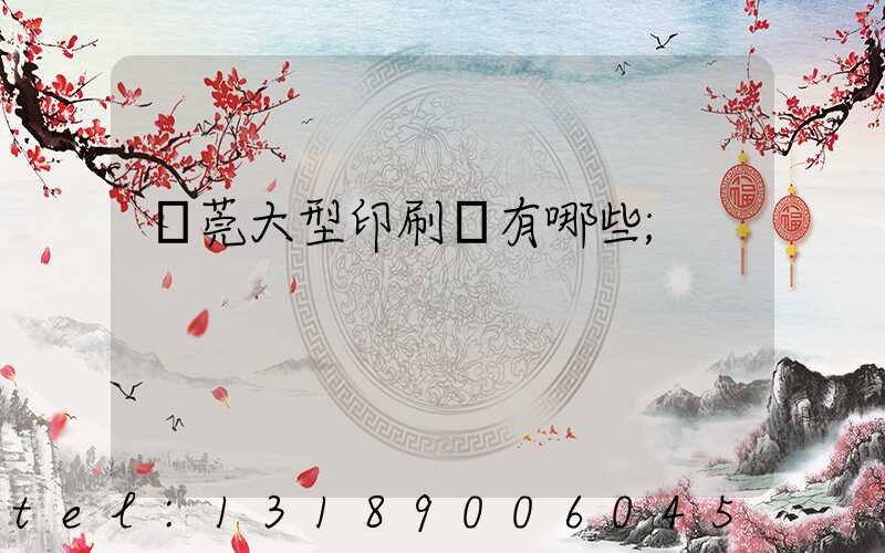 東莞大型印刷廠有哪些