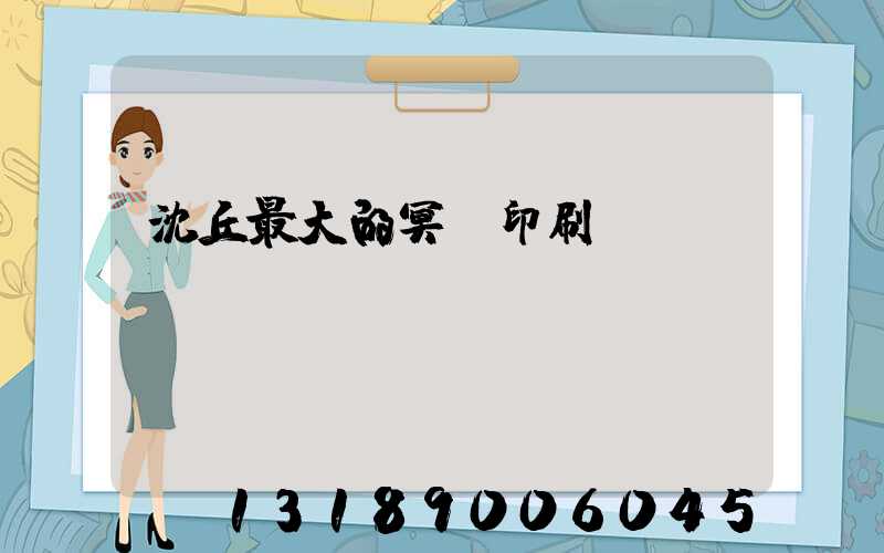 沈丘最大的冥幣印刷廠