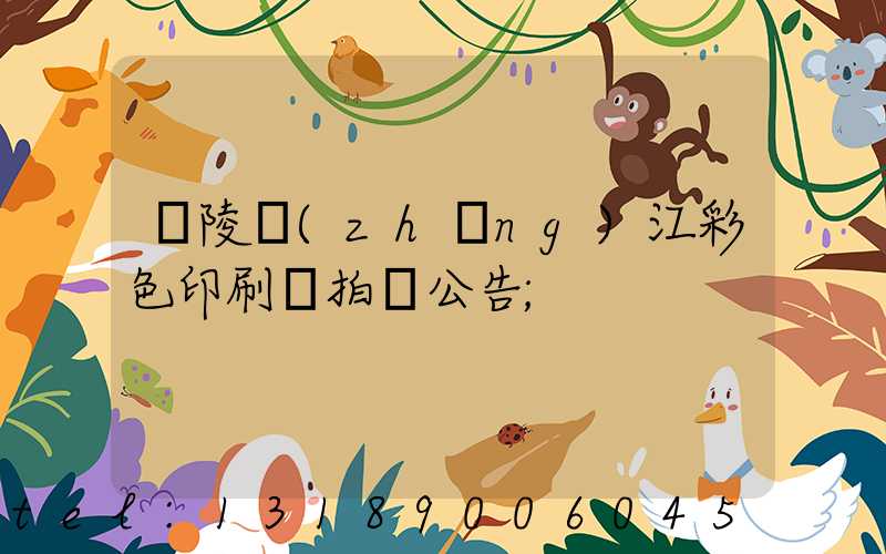 銅陵長(zhǎng)江彩色印刷廠拍賣公告